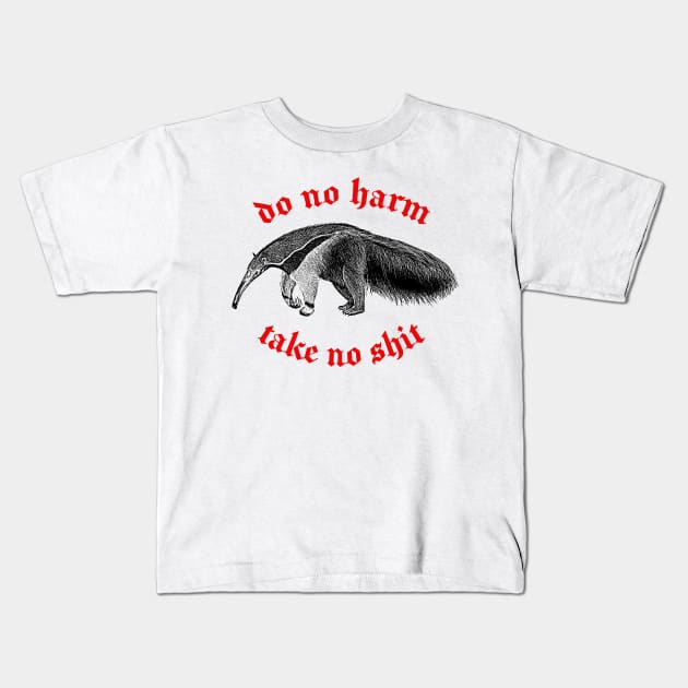 Do No Harm ∆ Nihilist Anteater Design Kids T-Shirt by DankFutura